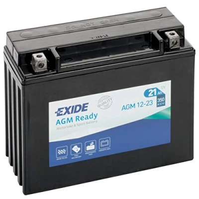 Image of Exide AGM12 23 Bike AGM Closed 12 V 21 Ah 350 A, Black, 30 x 20 centimetres
