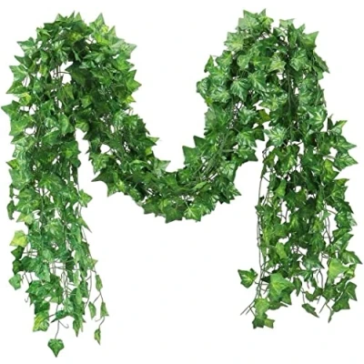 Image of 168 feet Fake Foliage Garland Leaves Decoration Artificial Greenery Ivy Vine Plants for Home Decor Indoor Outdoors (Ivy Leaves)