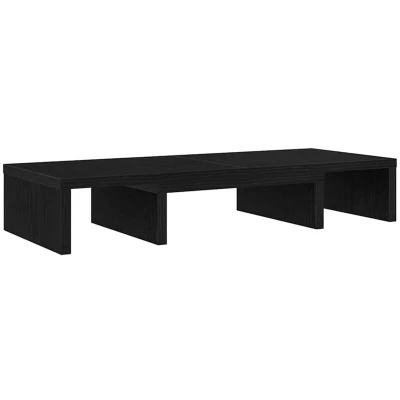 Image of vidaXL Monitor Stand Adjustable Black Oak 60x24x10.5 cm Engineered Wood