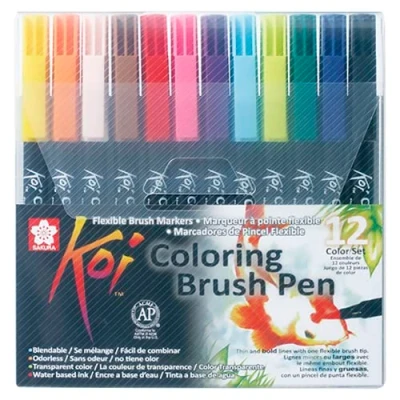 Image of Sakura Koi Colouring Brush Pen Set Pack of 12 Pens