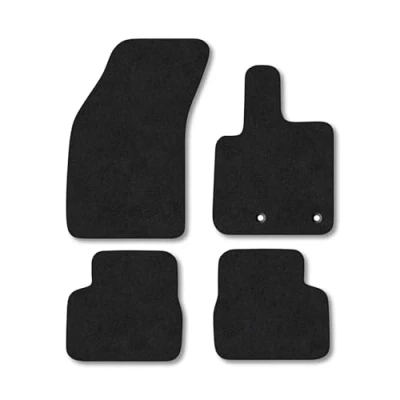 Image of Car Mats Compatible with Fiat 500 Electric (2021 ) Tailored Fit Black Carpet Floor Set Accessory Custom 4 Pieces Anti Slip Backing &amp; Binding Trim Edge