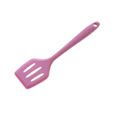 Image of Wiltshire Mini Silicone Slotted Turner, Flipping &amp; Turning Tool, Fish Slice, Cooking Serving Spatula, Heat Resistant Utensil, Non Stick, Scratch, Studio Pink, 21x5.5x2cm