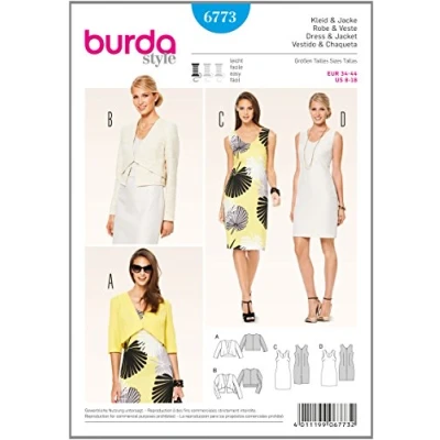 Image of Burda 6773 Dress and Jacket with Pattern