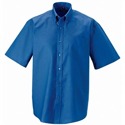 Image of Russell Collection Short Sleeve Easycare Oxford Shirt Black 21.0