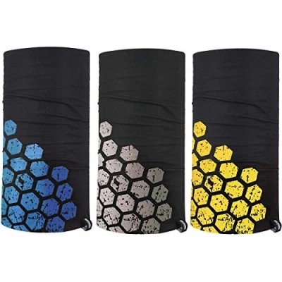 Image of Oxford Hex Comfy 3 Pack. Head and Neck Wear Bike Scarf Base Layer. NW140, Black