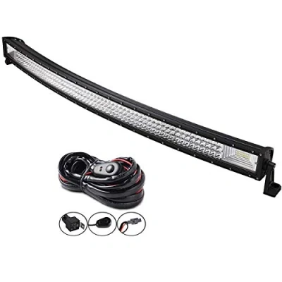 Image of AUXTINGS 42 inch 540W Curved Triple Row 7D LED Work Light Bar Spot Flood Combo Beam With Wiring Harness DC 12V 24V 6000k Offroad Vehicles 4x4 Atvs Utvs
