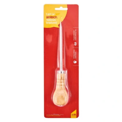 Image of Amtech S2450 100mm (4&quot;) Bradawl with Wooden Handle