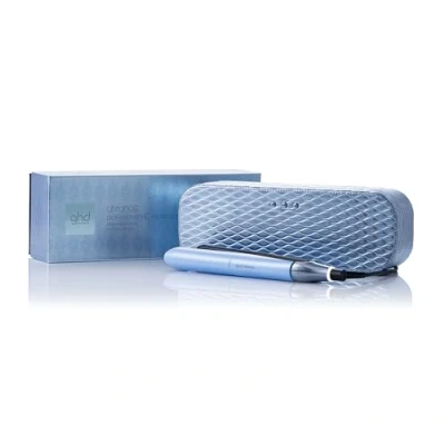 Image of ghd Chronos Hair Straighteners in Icy Blue with Iced Luxe Vanity Case, 3X Faster Styling One Stroke for HD Results Lasting 24hrs, 85% More Shine, No Extreme Heat Damage, UK Plug (Limited Edition)
