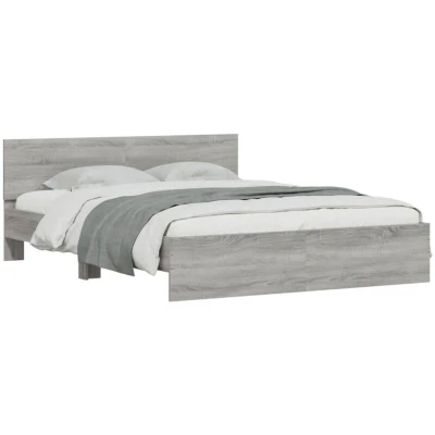Image of vidaXL Bed Frame without Mattress Grey Sonoma 140x190 cm