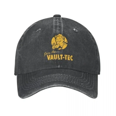 Image of Baseball Cap Unisex and Fashionable Join The Fallouts Vault Tec Retro Distressed Denim Snapback Style Outdoor Workouts Caps Hat Sports Gifts