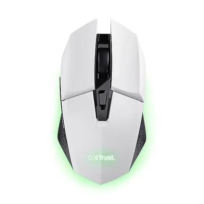 Image of Trust Gaming GXT 110W Felox Rechargeable Wireless Mouse, 80h Playtime, 800 4800 DPI, Multicolour LED Lighting, 6 Buttons, RGB Computer Mouse for PC, Laptop, Windows White