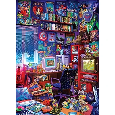 Image of &#039;80s Game Room Pop Culture 1000 Piece Jigsaw Puzzle By Rachid Lotf