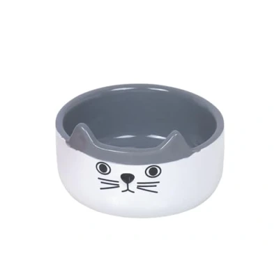 Image of Nobby Cat Face Ceramic Bowl Diameter 13 x 4 cm 0.16 L White