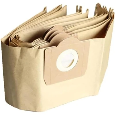Image of 5 Pack Replacement 2 Ply Paper Vacuum Filter Bags for Karcher WD3, A2204, A2534, WD3200, WD3500P, KAR69591300 High Performance &amp; Tear Resistant