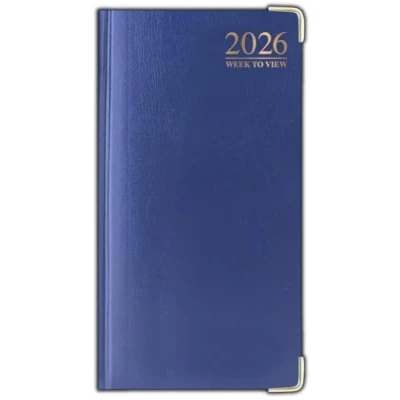 Image of 2025 DIARY SLIM LINE WEEK TO VIEW WITH METAL EDGE (Blue)