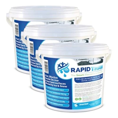 Image of SmartSeal Rapid Thaw Melts Snow &amp; Ice Fast Powerful Alternative to Rock Salt Non Corrosive, Toxic Biodegradable Easy Use No Residue or Staining (3 x 20 kg)