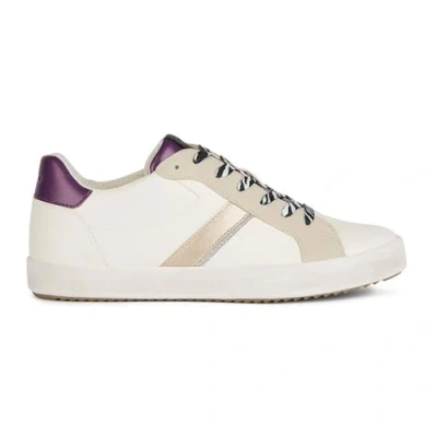 Image of Geox Women&#039;s D Blomiee C Sneakers, Optic White Purple, 2 UK