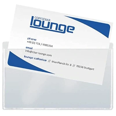 Image of SIGEL VZ115 Business Card pockets, clear, self adhesive, 100 Pieces