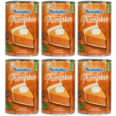 Image of (Pack of 6) Bakeroo Tinned Pumpkin Puree (Pumpkin Pie Filling) 425g , 100% Natural