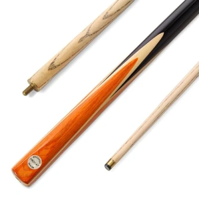 Image of PRO147 WINDSOR 57 Inch 2 Piece Centre Joint Ash Snooker Pool Cue with 9.5mm Tip (Orange)