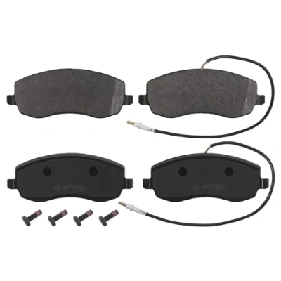Image of 425394, 425395, 425495 Brake pad set BLUE PRINT ADL144247 Front Axle incl. wear warning contact with screw CITROËN: C8 II, PEUGEOT: 807 MPV