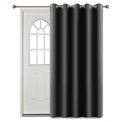 Image of Imperial Rooms Eyelet Blackout Curtains Ring Top Window Thermal Insulated Panel for Bedroom Living Room (Grey, 66x84 (167x213cm))