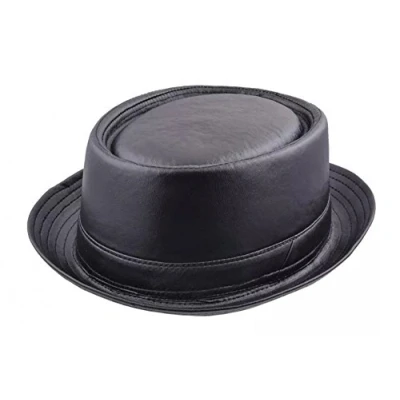 Image of multiple Greatest Variety of Fashionable Pork Pie/Trilby Hats (Black Faux Leather Porkpie, 57cm)