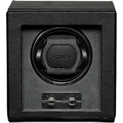 Image of ROTHWELL Single Watch Winder for Automatic Watches with Quiet Motor Multiple Speeds and Rotation Settings (Black/Grey)