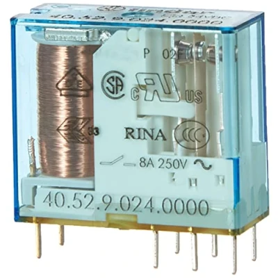 Image of Finder 40.52.9.024.0000 PCB Mount Relay 24Vdc 8A 2 CO, DPDT