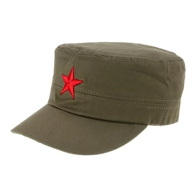Image of Oulensy Unisex Cap Hats Cool Men Red Star Party Flat Top Pentagram Caps