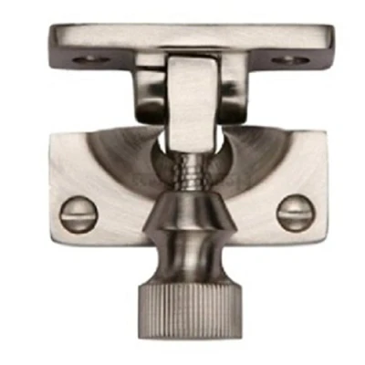 Image of Solid Brighton Lever Lock Sash Window Fastener Twist Catch Latch + Screws (Satin Nickel)