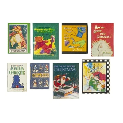 Image of Melody Jane Dolls House 8 Assorted Children&#039;s Story Books Miniature Nursery School Accessory