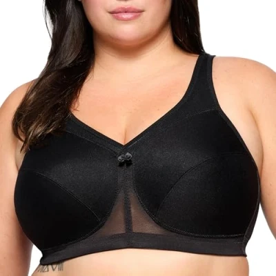 Image of Glamorise Full Figure Plus Size MagicLift Active Support Bra Wirefree #1005 Black