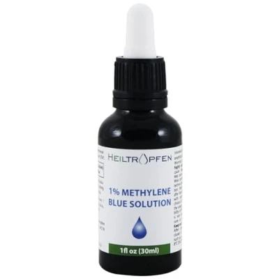 Image of Methylene Blue 1% Solution 1 Fl Oz 30 ml Ultra High Purity USP Pharma Grade Ingredients Third Party Tested Formaldehyde Free Glass Bottle Heiltropfen®