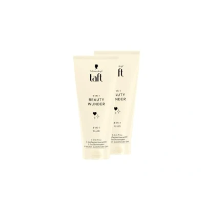 Image of Schwarzkopf Taft Beauty Wunder 4 in 1 Fluid (2 x 100 ml), Anti Frizz Fluid, Gives a Nourished Hair Feel, Makes Smooth and Provides Naturally Shiny Styling