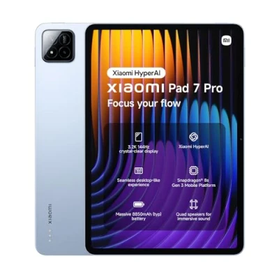 Image of Xiaomi Pad 7 Pro, 11.2 Inch Tablet, 12+512GB, Blue, 8850mAh battery, 67W HyperCharge, HyperAI,2 year warranty(No power adapter included)