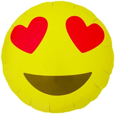 Image of Unique Party 50635 18&quot; Foil Heart Eyes Emoji Balloon