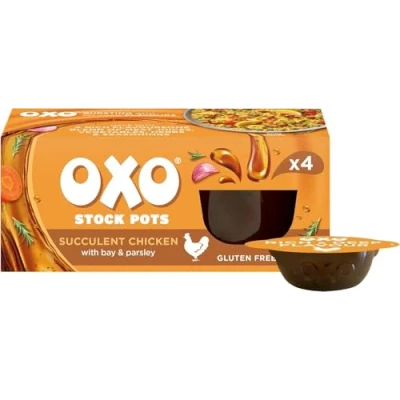 Image of OXO Stock Pots Succulent Chicken With Garlic &amp; Thyme Real Meat Juices, 4 x 20 g (80 g)