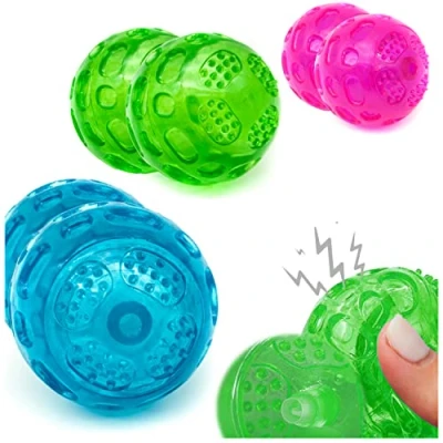 Image of 6 x 7.5cm DURABLE Dog Balls Squeaky Toys Chew Waterproof Floating Bouncy Rubber Ball Hollow Interactive for Boredom Pet (7.5cm (Pack of 6), Balls)