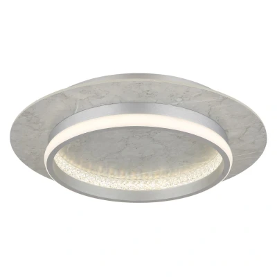 Image of Mary 40cm Integrated LED Semi Flush Ceiling Light Silver Colored Matt Dimmable 2700 6500K Remote Control Timer