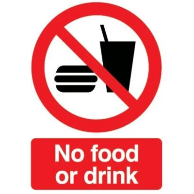 Image of Sitesafe NO Food or Drink Vinyl Sign 148 x 210mm