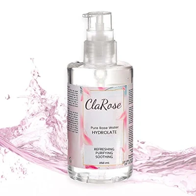 Image of ClaRose 100% Natural Organic Rose Water Hydrating and Purifying Vegan Toner, 250 ml