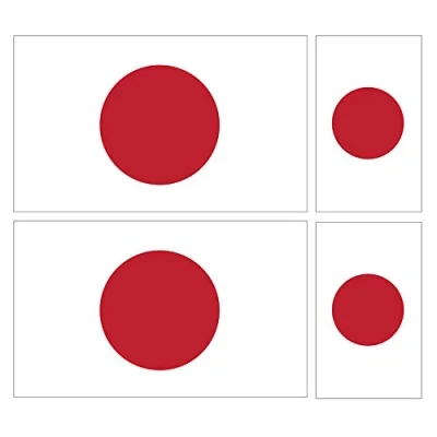 Image of Landing Designs 4 X JAPANESE FLAGS JAPAN VINYL CAR VAN IPAD LAPTOP STICKER