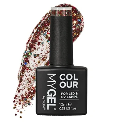 Image of Mylee Gel Nail Polish 10ml [Pop art] UV/LED Soak Off Art Manicure Pedicure for Professional, Salon &amp; Home Use [Bold Glitters Range] Long Lasting Easy to Apply