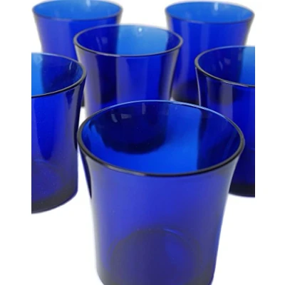 Image of Duralex LYS Tumbler Glasses Pack of 6 Sapphire 210ml Glass Water Wine Whiskey Gin Juice Cocktail Drinking Glassware Cup Set