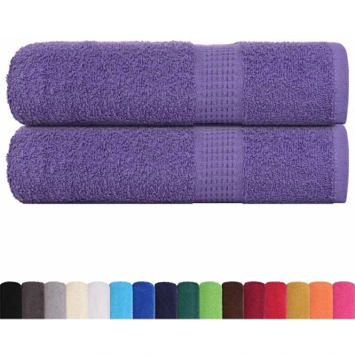 Image of vidaXL Hand Towels 2 pcs Purple 50x100 cm 360 gsm 100% Cotton