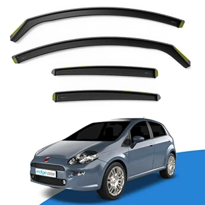 Image of EdgeVisors Wind Deflectors Set Fits: FIAT Grande Punto/EVO 2006 2019 5 Door Hatchback 4pc