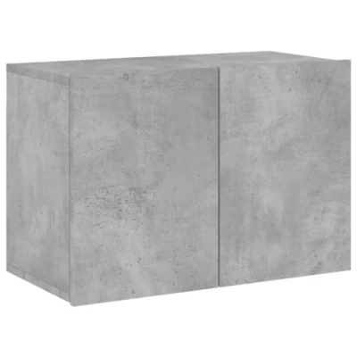 Image of vidaXL Wall Mounted TV Cabinet in Concrete Grey Modern Compact Stand with Ample Storage for Living Room, Lounge, Media Center, Engineered Wood