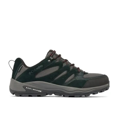 Image of Columbia Men&#039;s Redmond 4 Low Waterproof, Mid Rise Trekking and Hiking Boots, Black, Mountain Red, 6.5