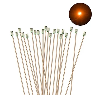 Image of Evemodel C0603OR 20pcs Pre soldered micro 0.1mm Copper Wired ORANGE SMD Led 0603 NEW